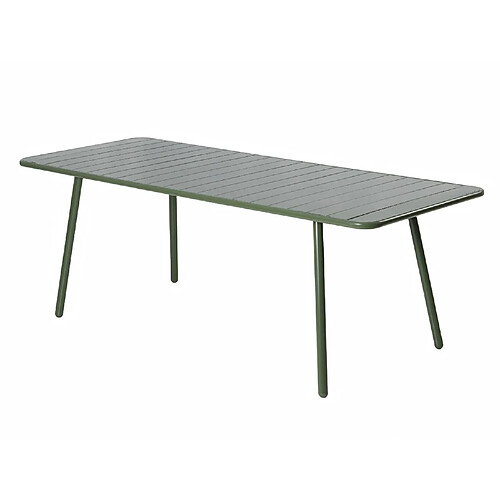 Concept Usine Table de jardin 8-10 places 200cm verte BERGAME