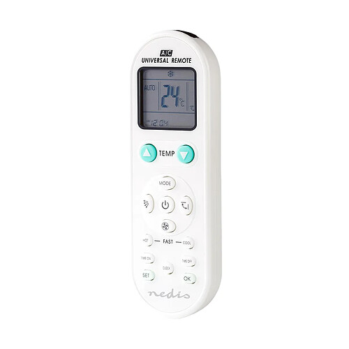 Nedis Télécommande Universelle avec Écran LCD pour Climatiseurs Split Unit Blanc