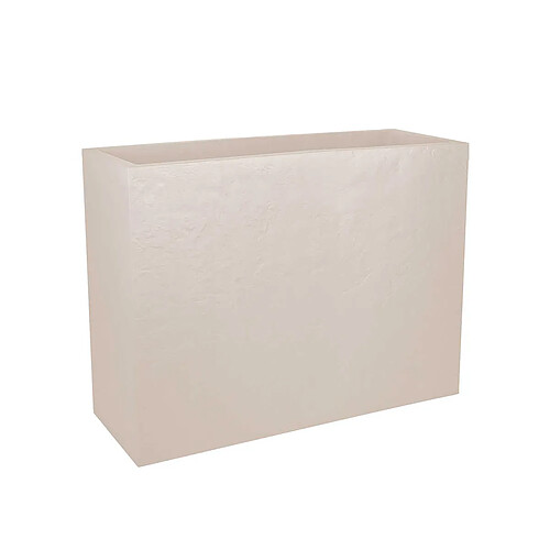 EDA Plastiques Jardinière rectangulaire Volcania effet pierre - 78,5 x 29,5 x 60 cm - 46 L - Beige calcaire - Eda