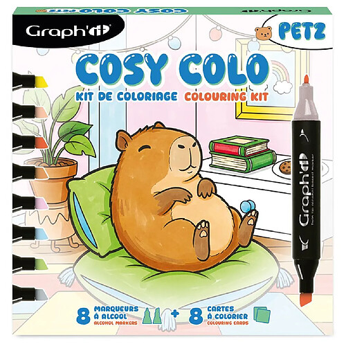 Graph It GRAPH'IT Cosy Colo Petz - 8 marqueurs alcool & 8 cartes