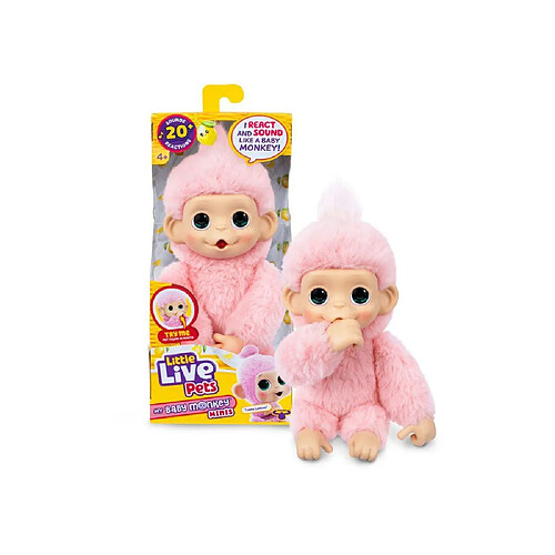 Little Live Pets Mon Bébé Singe Mini - Rose - Luna Lemon