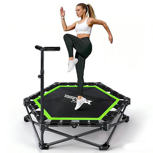 ZMH Trampoline D'intérieur Pliable D. 86,5 Cm Trampoline De Fitness Max. 150kg Vert