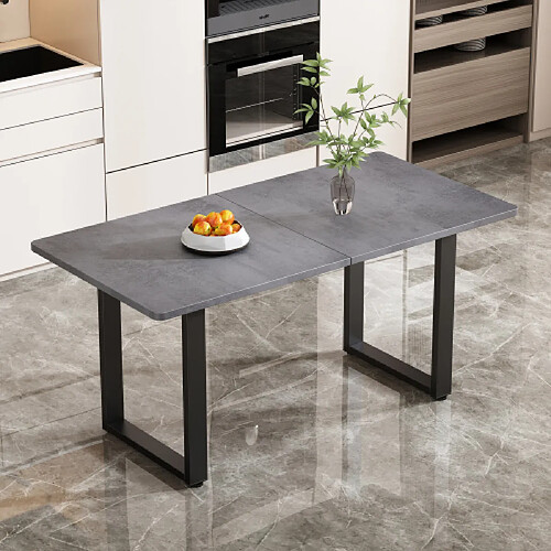 Merax Table à Manger-table Rectangulaire-style Industriel-épurée En Fer-gris