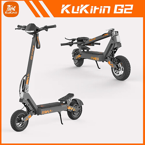 Trottinette électrique Pliable Kukirin G2 10" 800W 48V 15.6AH Plage Max 55KM