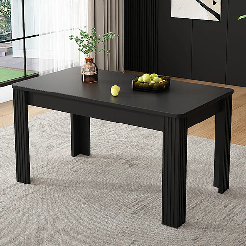 Merax Table à Manger 116x65x75cm-Table Rectangulaire-en Bois De Chêne-moderne-noir