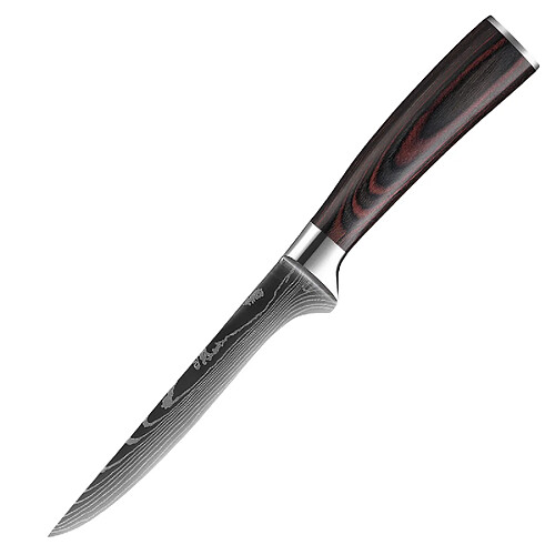 Couteau désosser pro VURAHOME acier inox 4Cr13 manche bois - 27 cm
