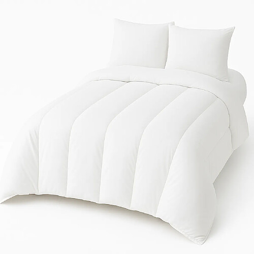 Mortreux Couette Blanche Coton Percale 91 fils - Tempérée - 240x260 - 13052