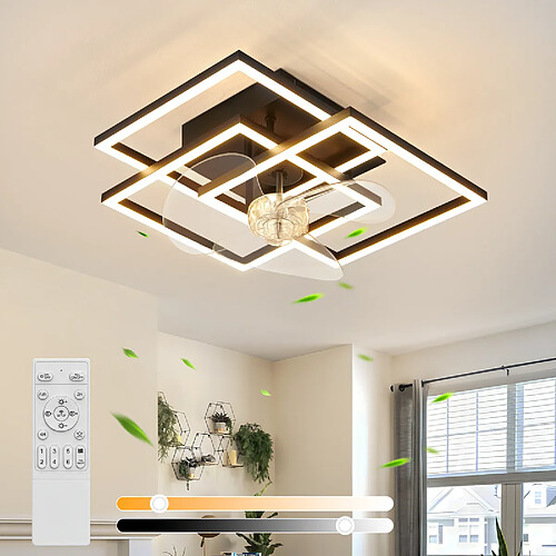 ZMH Ventilateur De Plafond Avec Éclairage 3000k-6500k 6 Vitesses Avec Télécommande