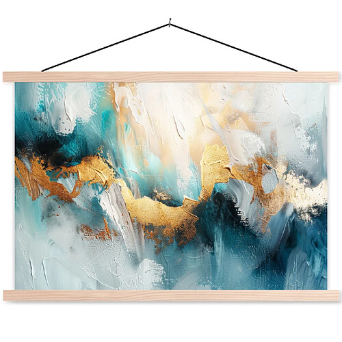 Muchowow Abstrait Art Or Bleu - 90x90 cm
