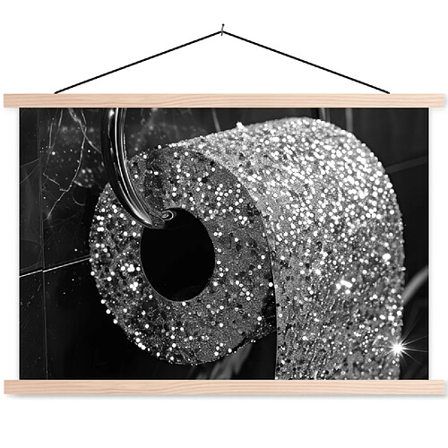 Muchowow WC Papier hygiénique noir et blanc - 60 x 60 cm