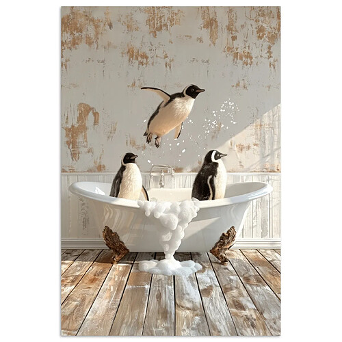 Muchowow Vintage Pingouin Mousse - 40 x 60 cm