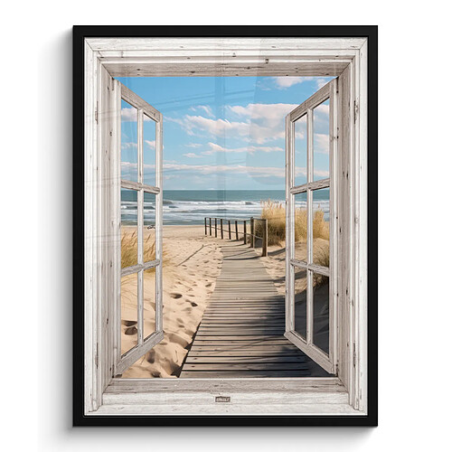 Muchowow Fenêtre Mer Côte Nature - 60x80 cm