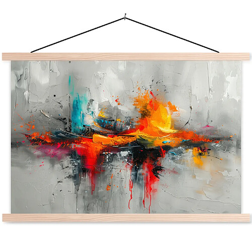 Muchowow Art moderne Orange Gris - 120x120 cm