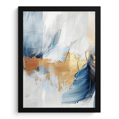 Muchowow Or - Bleu - Aquarelle - Art - Moderne 30x40 cm - 30x40 cm