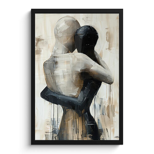 Muchowow Abstrait Amour noir et blanc - 40x60 cm