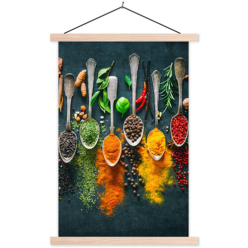 Muchowow Poster Herbes Épices Cuillères - 60 x 90 cm