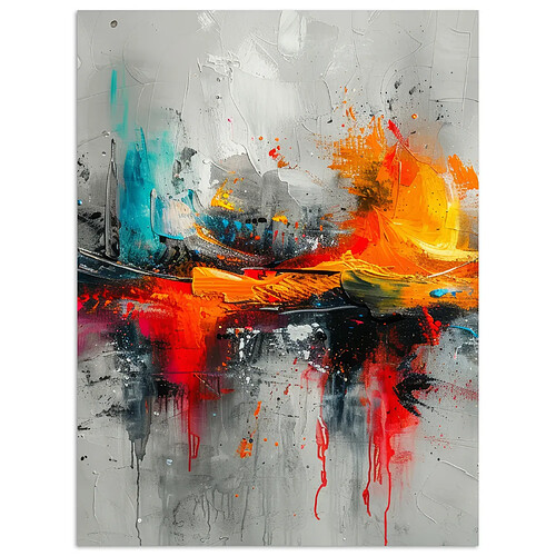 Muchowow Art moderne orange gris - 60x60 cm