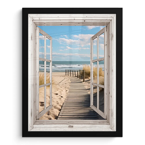 Muchowow Fenêtre mer côte nature - 30x40 cm