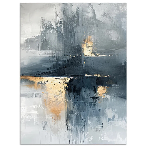 Muchowow Art - Gris - Or - Abstrait - 60x60 cm