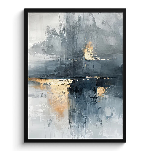 Muchowow Art - Gris - Or - Abstrait - 60x80 cm