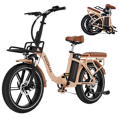 Vélo Électrique Pliable Koolux X16 1000W Moteur Sans Balais 48V 15,6AH Autonomie 120km