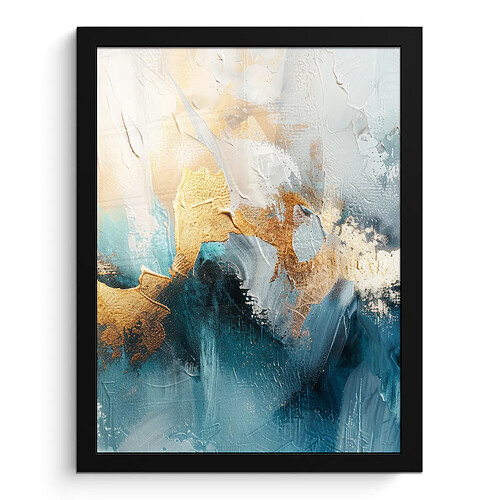 Muchowow Abstrait Art Or Bleu - 30x30 cm