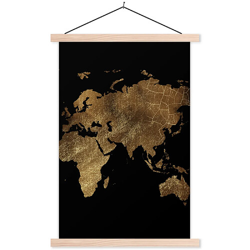 Muchowow Carte du monde or luxe - 40x60 cm