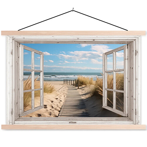 Muchowow Fenêtre Mer Côte - 90x60 cm