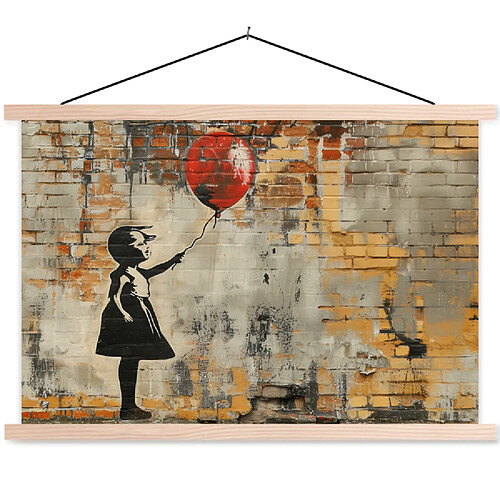 Muchowow Ballon cœur fille Banksy - 90 x 90 cm