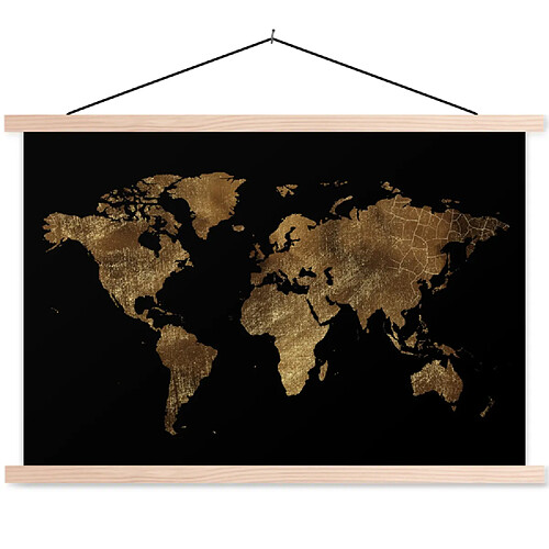 Muchowow Carte du monde or luxe - 60x40 cm