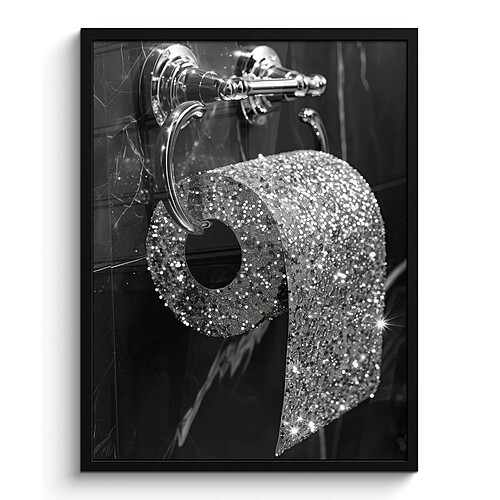 Muchowow Poster WC noir et blanc - 60x80 cm