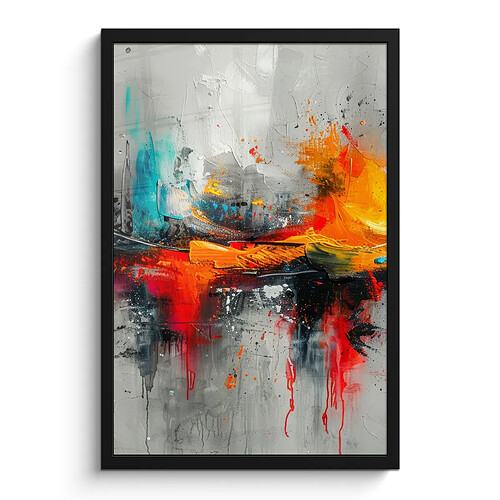 Muchowow Art moderne orange gris - 40x60 cm