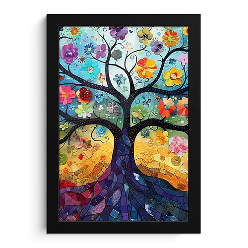 Muchowow Arbre de vie - Fleurs - Hippie - 20x30 cm