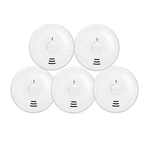 Alecto Lot de 5 Détecteurs de Fumée Blanc