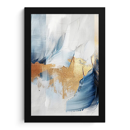 Muchowow Or - Bleu - Aquarelle - Art - Moderne - 20 x 30 cm