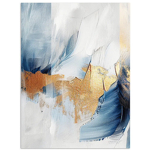 Muchowow Or Bleu Aquarelle Art Moderne - 30x40 cm