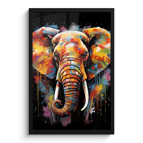 Muchowow Elefante graffiti noir - 40x60 cm
