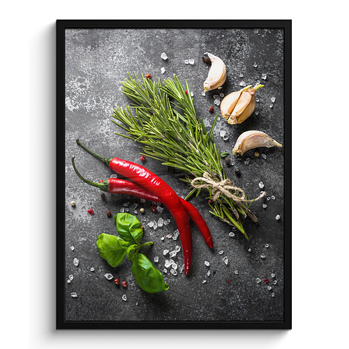 Muchowow Affiche Poivre Herbes Épices - 60x80 cm