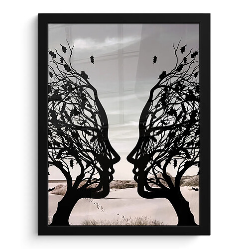 Muchowow Affiche encadrée plage - 30x30 cm