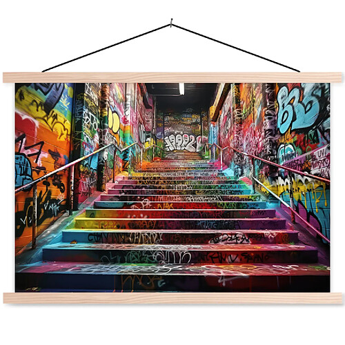 Muchowow Tableau toile Escaliers - 120x80 cm