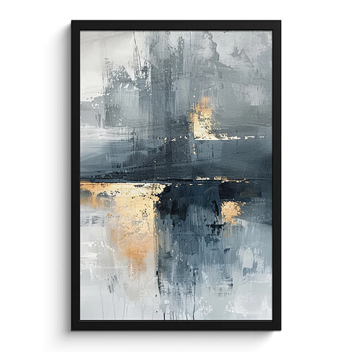Muchowow Art - Gris - Or - Abstrait - 40x60 cm