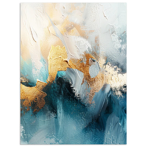 Muchowow Abstrait bleu et doré - 30 x 40 cm