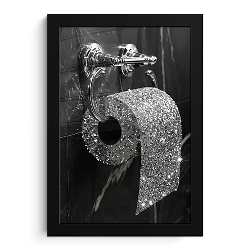Muchowow Affiche encadrée WC paillettes - 20x30 cm