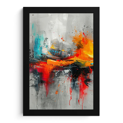 Muchowow Art moderne orange gris abstrait - 20x30 cm