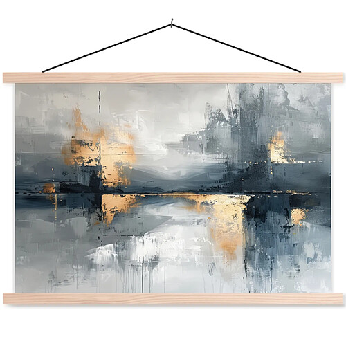 Muchowow Art Gris Or Abstrait - 90x60 cm