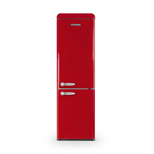 Schneider SCCB250V-RE - Réfrigérateur combiné 249L Vintage Rouge