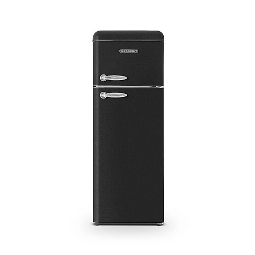 Schneider SCDD211V-BE - Réfrigérateur double porte 211L Vintage Noir