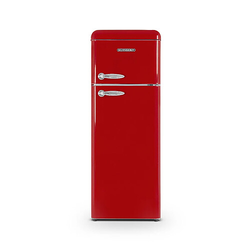 Schneider SCDD211V-RE - Réfrigérateur double porte 211L Vintage Rouge