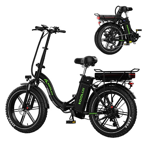 KOOLUX Vélo Électrique Double Batterie 13Ah+10.4Ah 48V 1000W Pic Autonomie 150km Freins Hydrauliqu