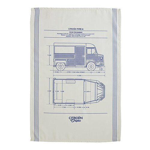 Coucke Torchon imprimé en coton, CITROËN TYPE H